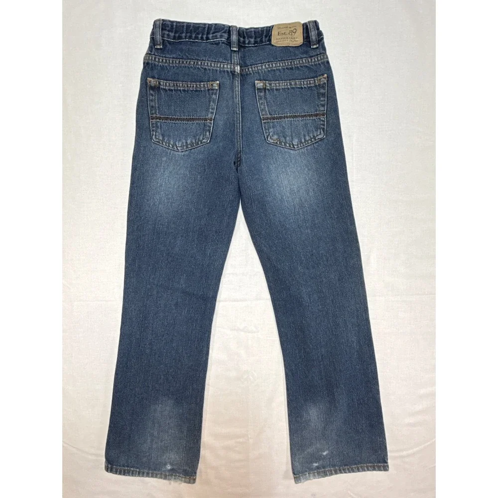 The Children's Place Boys Bootcut Jeans Blue Denim Size 12 Adjustable Waist